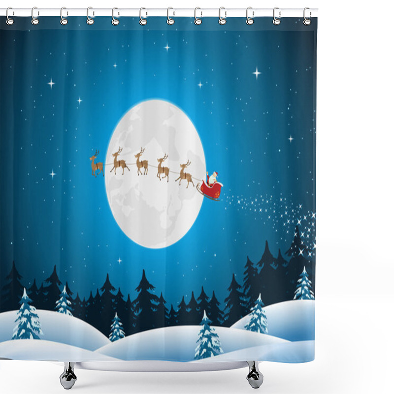 Personality  Merry Christmas Card Shower Curtains