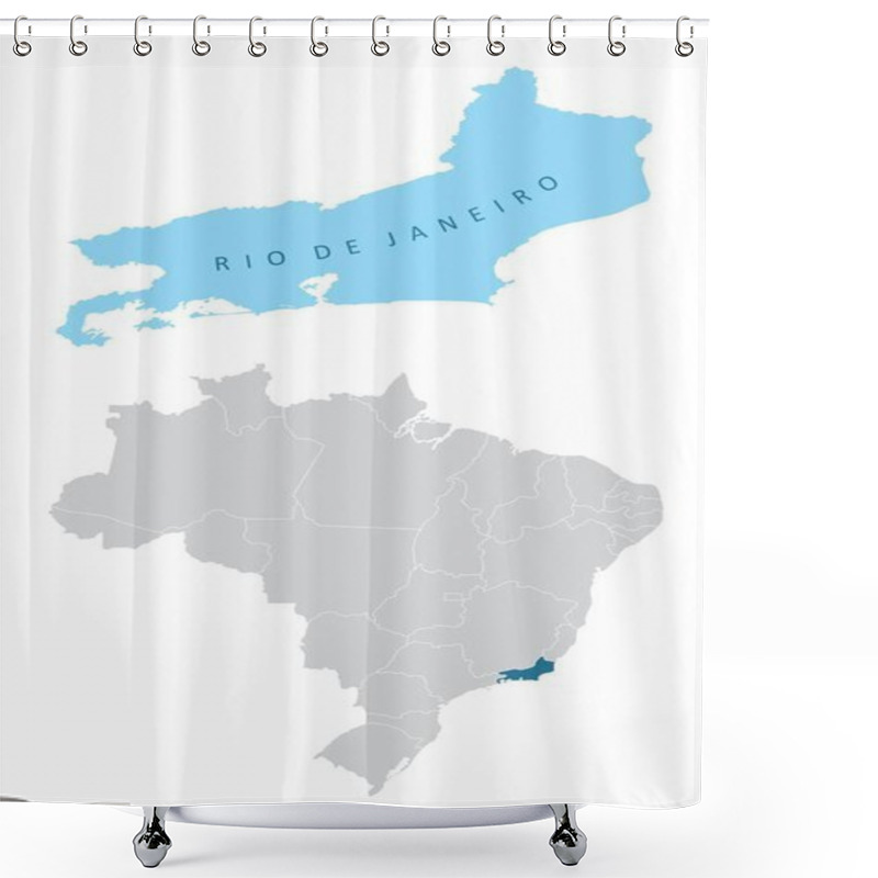 Personality  Rio De Janeiro State Map Shower Curtains