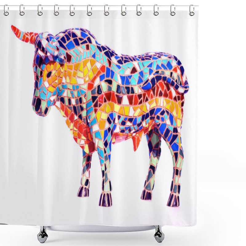 Personality  Bull In Gaudi Style - Spanish Souvenir Shower Curtains