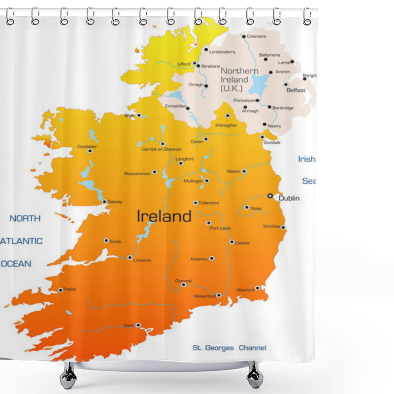 Personality  Ireland Map Shower Curtains