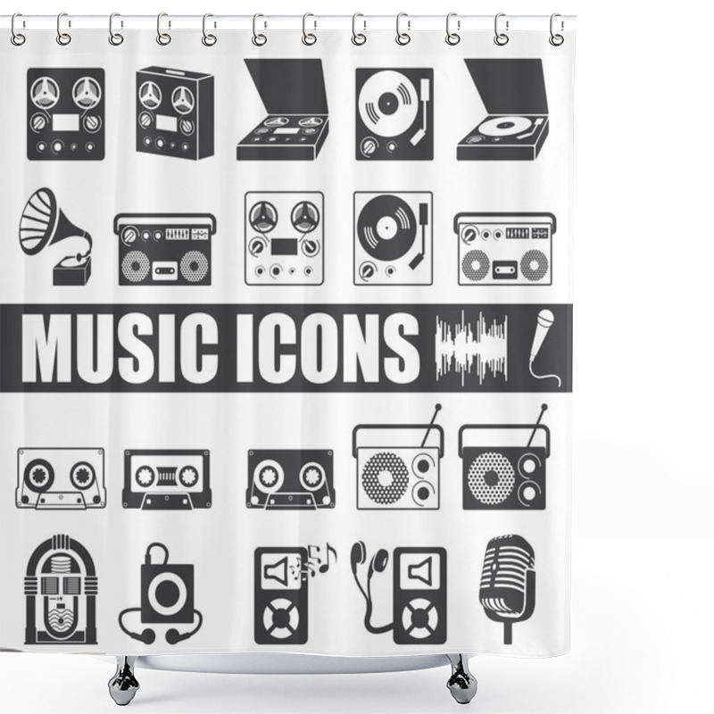 Personality  Music Icons Shower Curtains