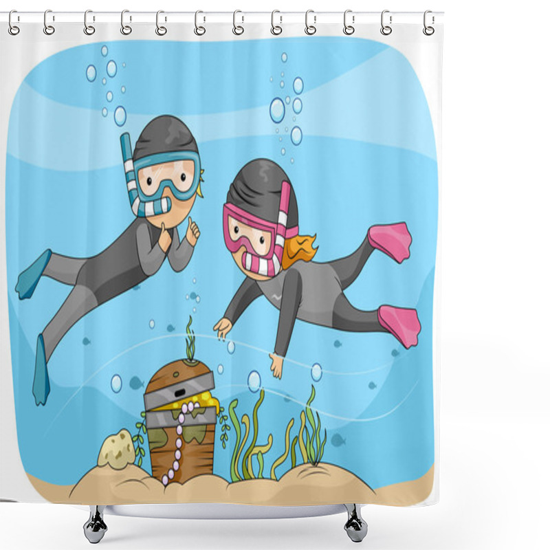 Personality  Underwater Treasure Shower Curtains