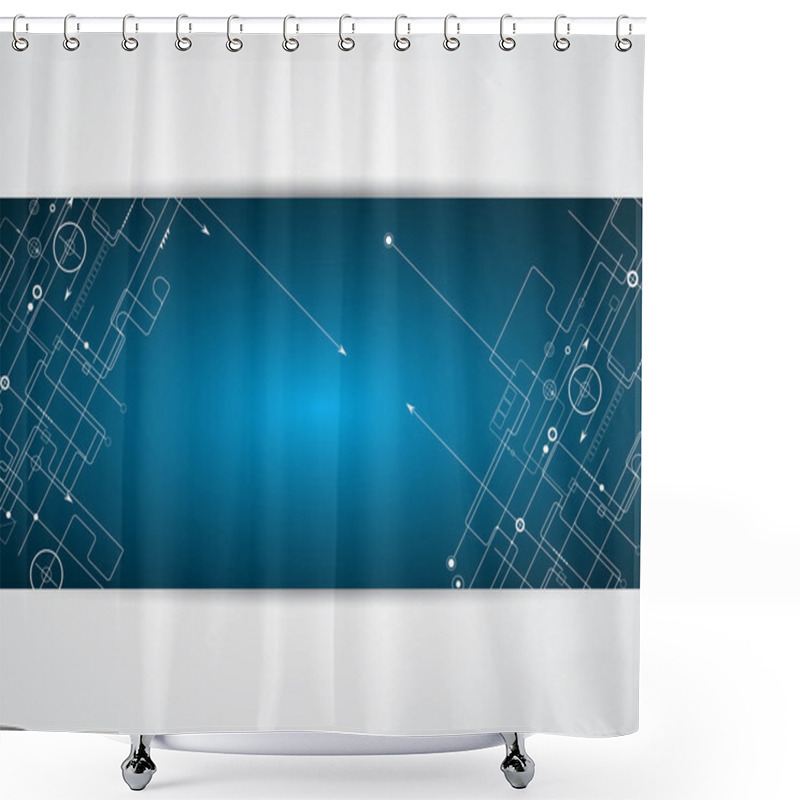 Personality  Abstract Technology Background Business & Development Direction Shower Curtains