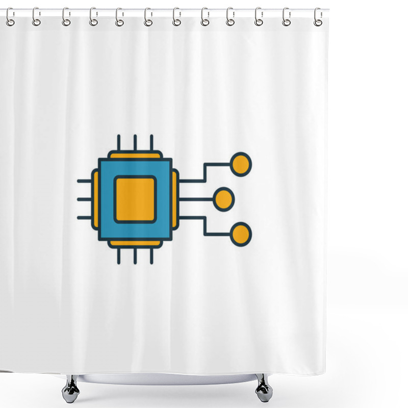 Personality  Embedded System Icon Set. Four Elements In Diferent Styles From Industry 4.0 Icons Collection. Creative Embedded System Icons Filled, Outline, Colored And Flat Symbols Shower Curtains