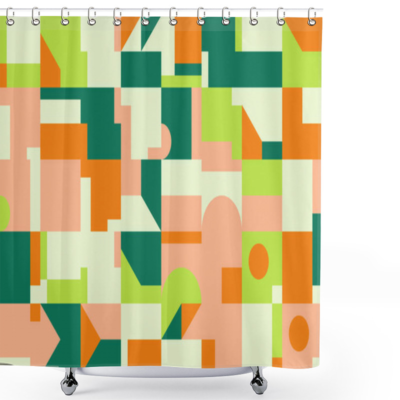 Personality  Brutalism Design Abstract Vector Pattern Shower Curtains