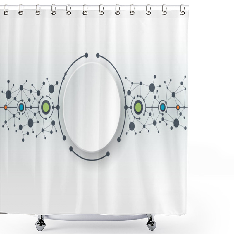 Personality  Abstract Technology Connection Background Shower Curtains