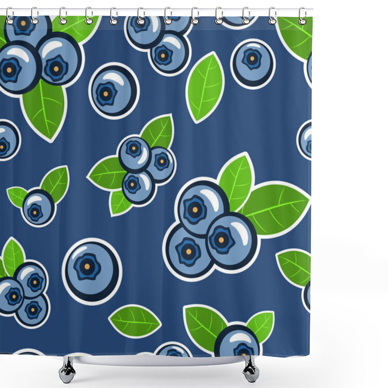 Personality  Vector Background With Blueberries With Leaves Shower Curtains