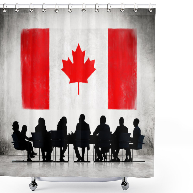 Personality  Business People And Flag Of Canada Shower Curtains