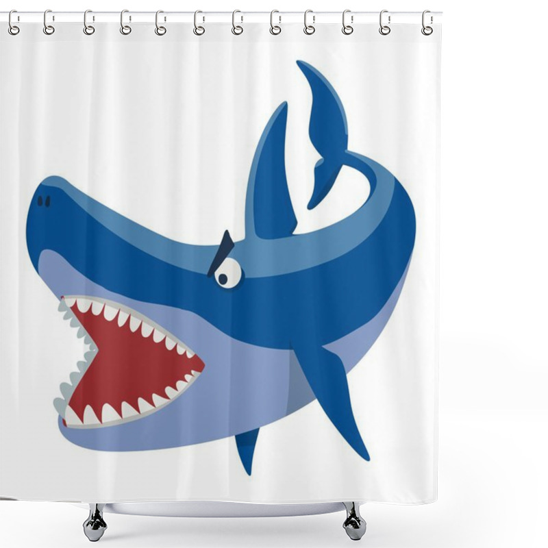 Personality  Vector Shark Character Shower Curtains