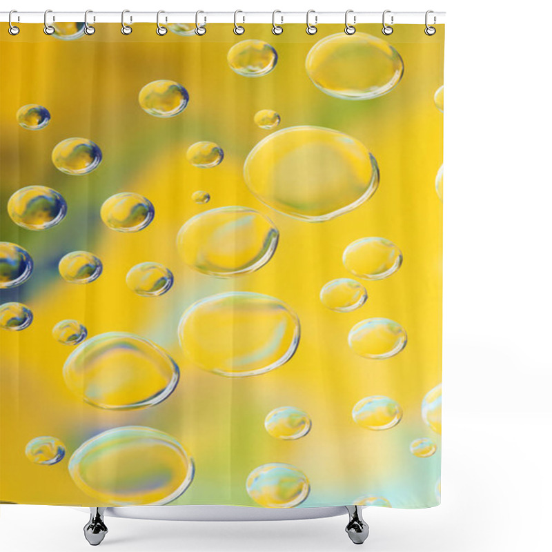 Personality  Beautiful Calm Clean Water Drops On Yellow Abstract Background Shower Curtains