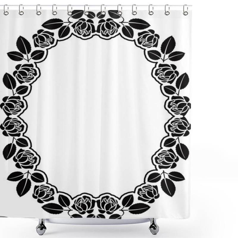 Personality  Border With Roses Shower Curtains