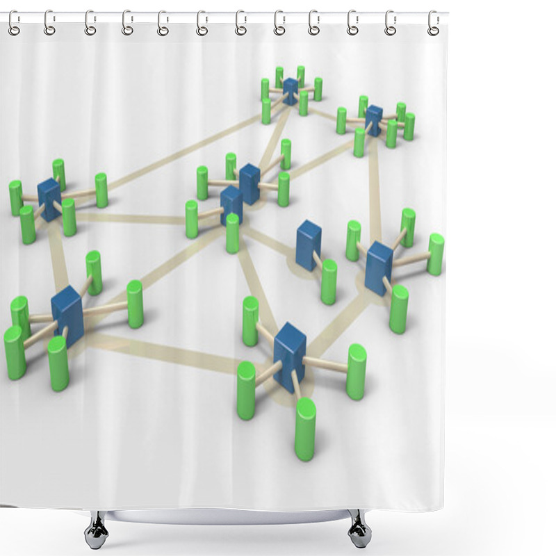 Personality  Schematic Network Shower Curtains