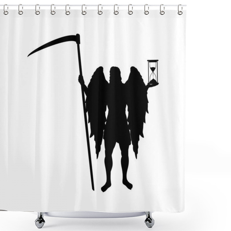 Personality  God Time Chronos Silhouette Ancient Mythology Fantasy Shower Curtains