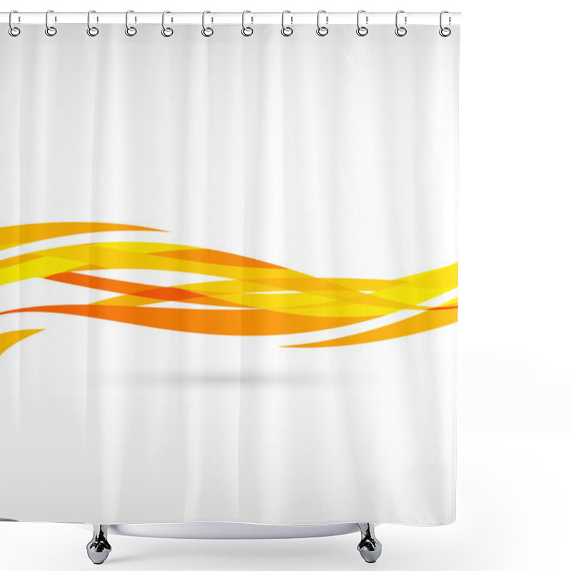 Personality  Abstract Orange Wave Background Shower Curtains