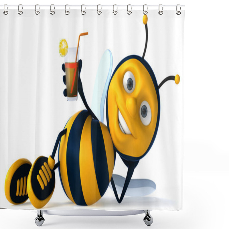 Personality  Funny Cartoon Bee Shower Curtains