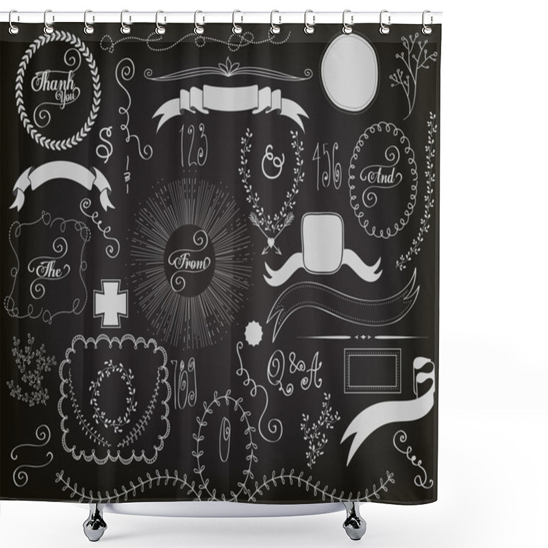 Personality  Chalkboard Design Elements Shower Curtains