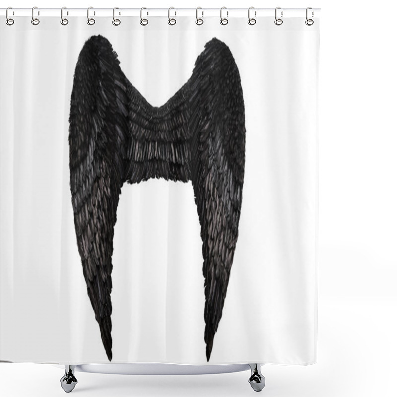 Personality  Black Wings On White Shower Curtains