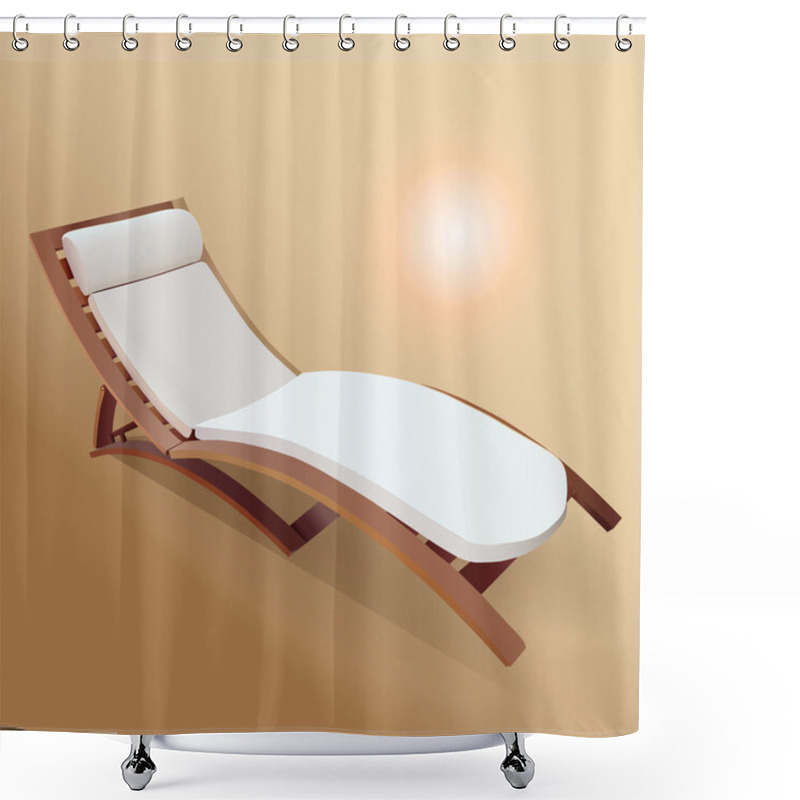 Personality  Vector Beach Lounger Vector Illustration  Shower Curtains