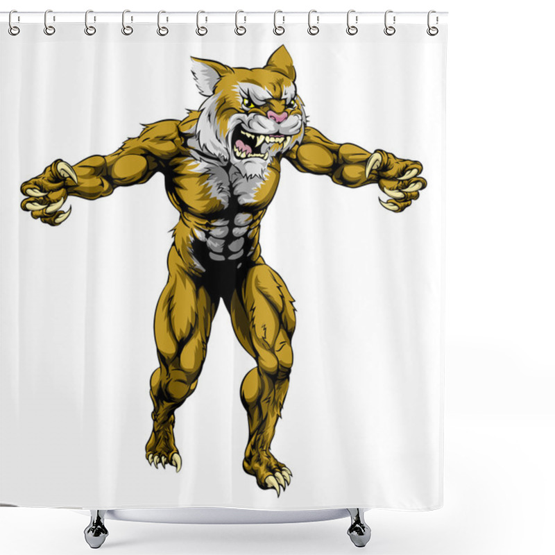 Personality  Wildcat Scary Sports Mascot Shower Curtains