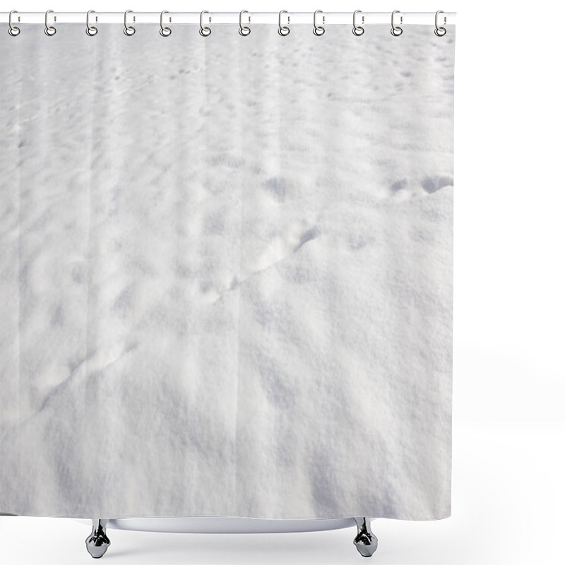 Personality  White Background Of Snow On The Nature Shower Curtains