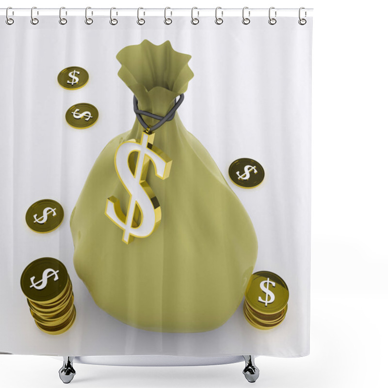 Personality  Dollar Bag Means Wealth Currency Or Earnings Shower Curtains