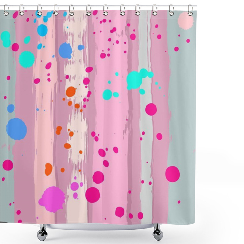 Personality  Background Seamless, Stripes And Blobs, Pink.  Shower Curtains