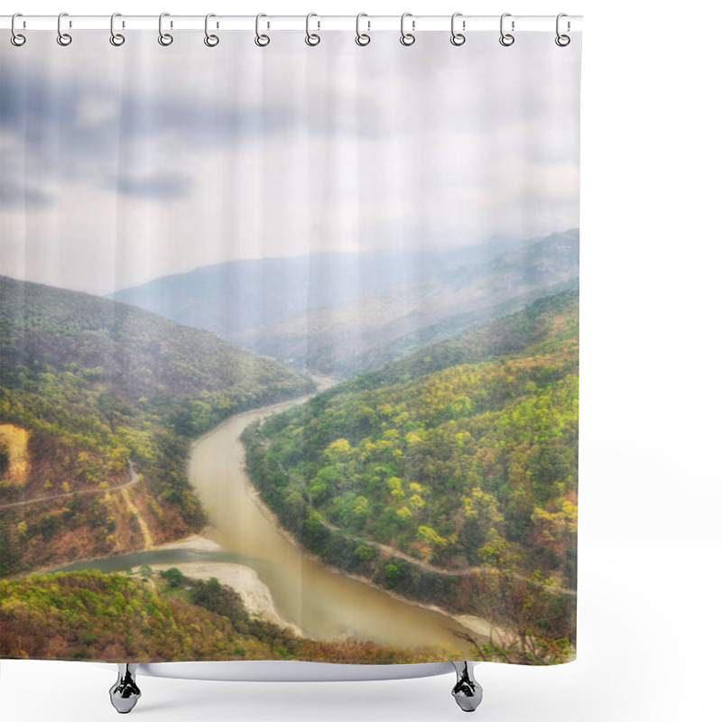 Personality  Teesta River From Viewpoint Shower Curtains