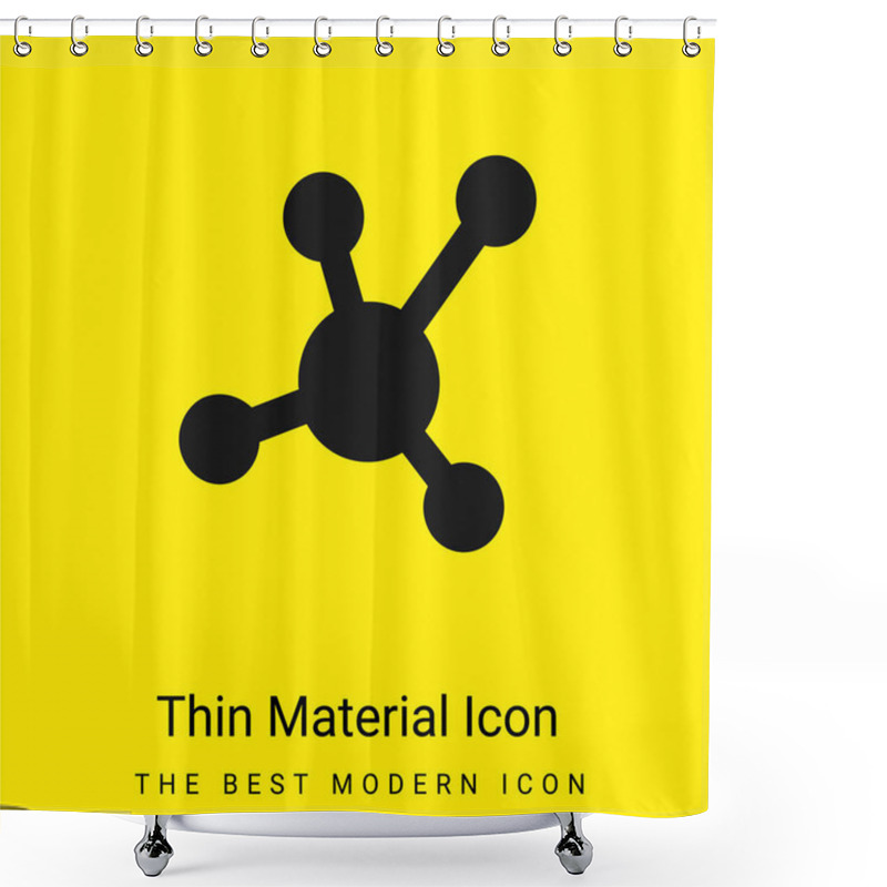 Personality  Atomic Bond Minimal Bright Yellow Material Icon Shower Curtains