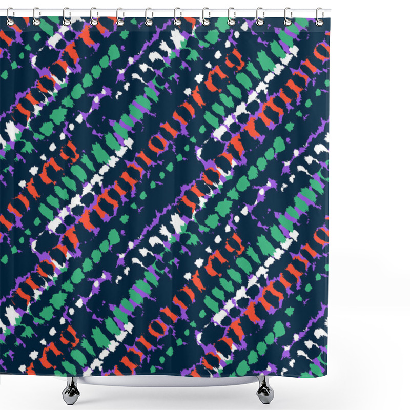 Personality  Bold Pattern With Short Brushstrokes Shower Curtains