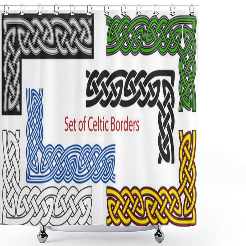 Personality  Vector Set Of Celtic Style Borders Shower Curtains