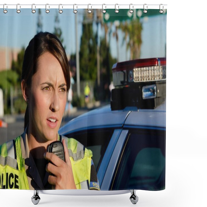 Personality  Female Police Officer Shower Curtains