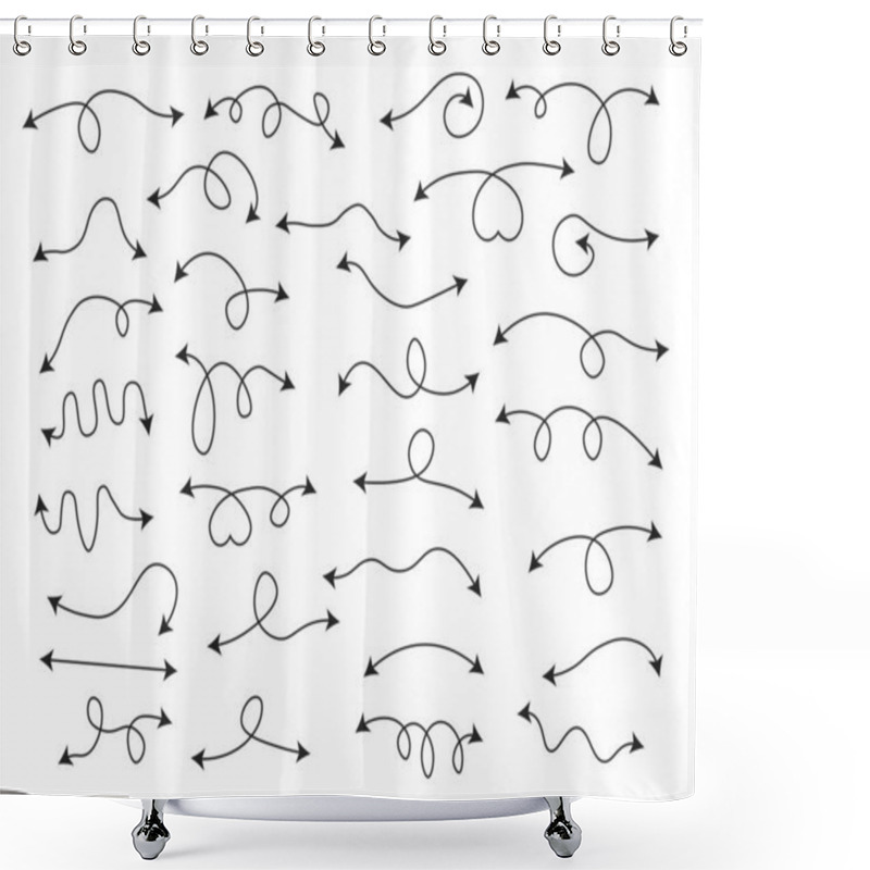 Personality  Set Of Arrows Isolated On White Background Shower Curtains