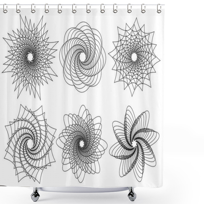 Personality  Abstract Rotating Shapes Set Shower Curtains