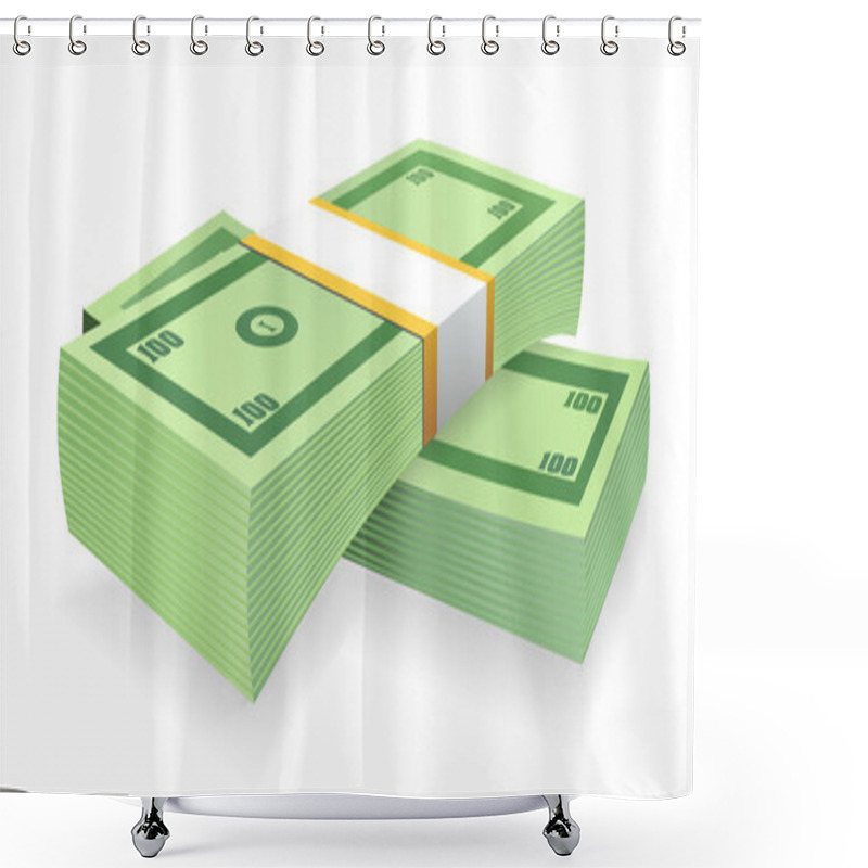 Personality  Money. Stack Of Bills Shower Curtains