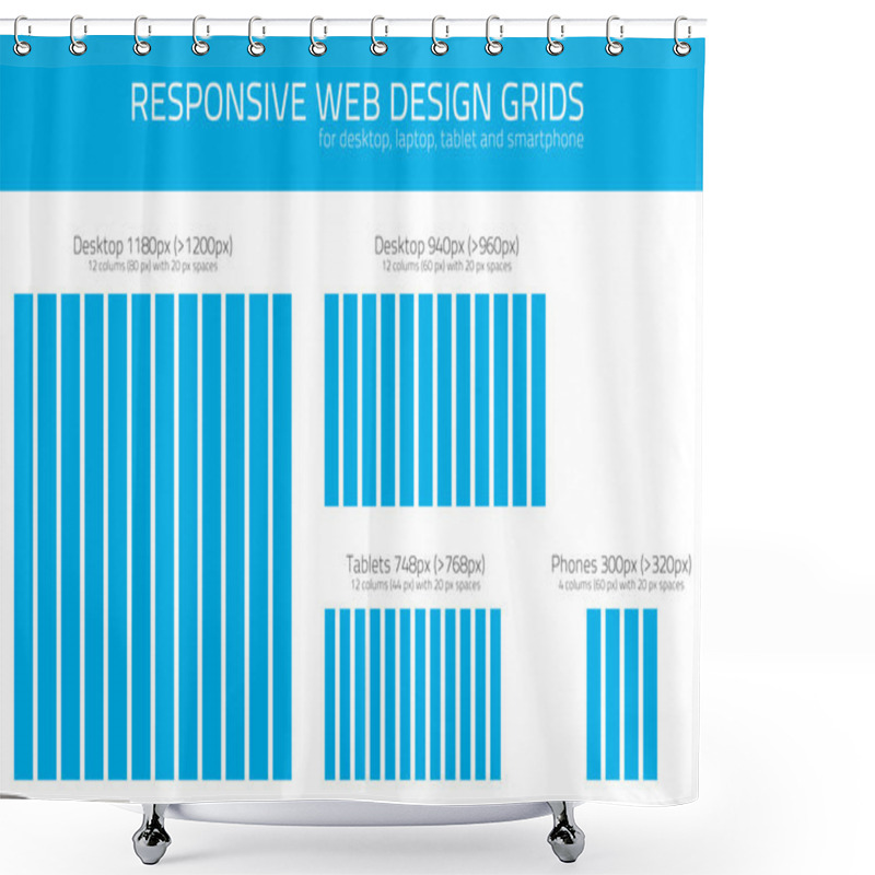 Personality  Responsive Wed Design Grids To Help Coders And Designers Shower Curtains