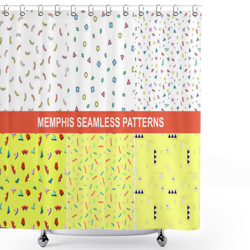 Personality  Set Of Memphis Patterns. Shower Curtains