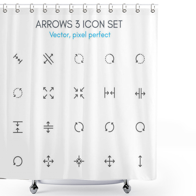 Personality  Arrows 3 Theme, Line Icon Set.  Shower Curtains