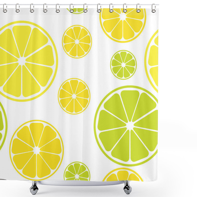 Personality  Vector Seamless Pattern With Lemons And Limes Shower Curtains