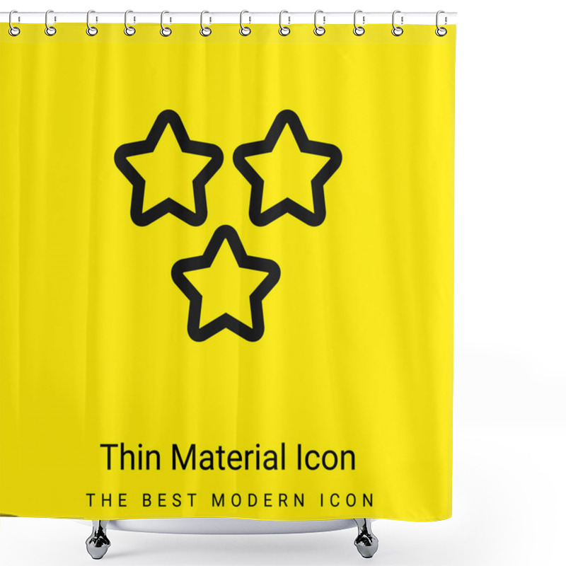 Personality  3 Stars Outlines Minimal Bright Yellow Material Icon Shower Curtains