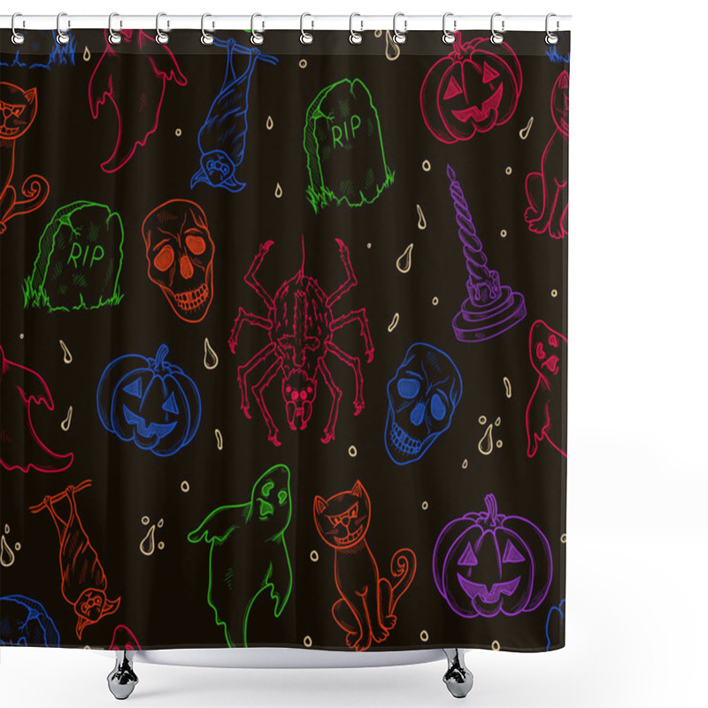 Personality  Halloween Seamless Pattern Shower Curtains