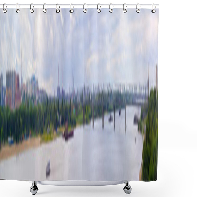 Personality  Panoramic View Of Novosibirsk City Shower Curtains