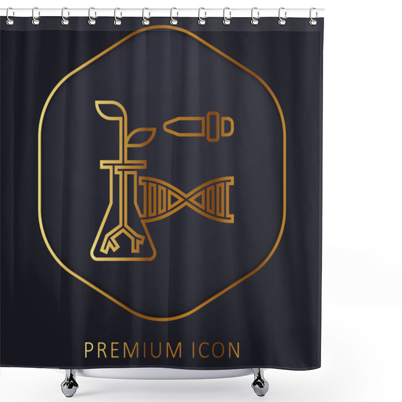 Personality  Biotechnology Golden Line Premium Logo Or Icon Shower Curtains