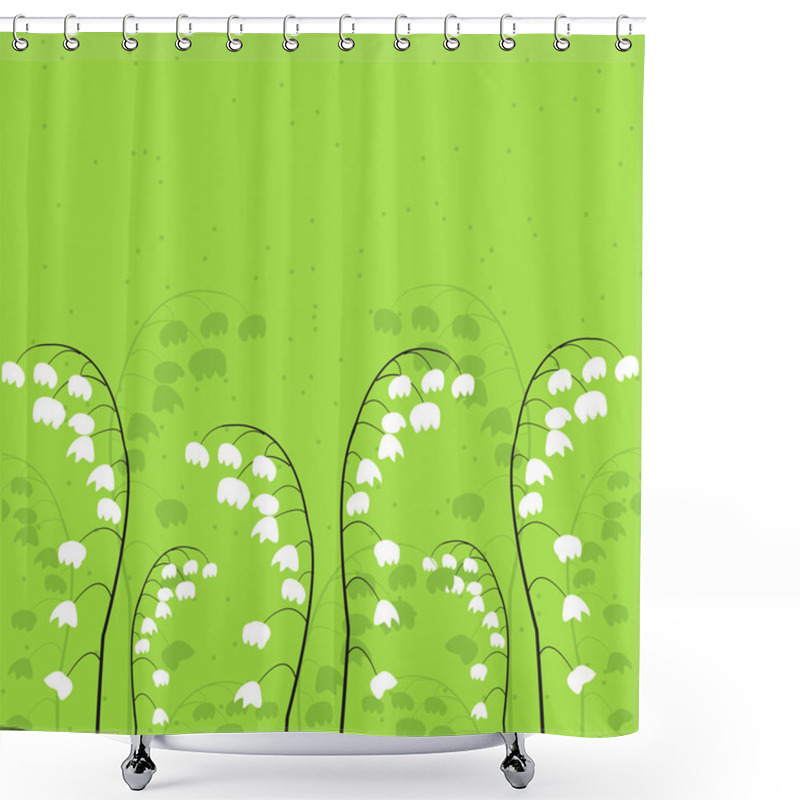 Personality  Spring Background With Lily Of Valley Flowers. Vector Background. Shower Curtains