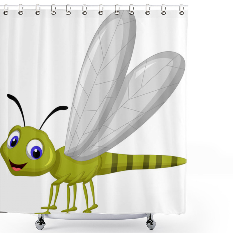 Personality  Cute Dragonfly Cartoon Shower Curtains