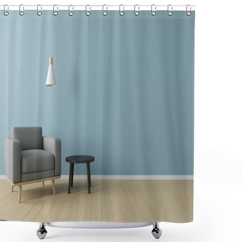 Personality  Interior Of Living, Modern Mock Up Scene With Empty Space For Text Shower Curtains