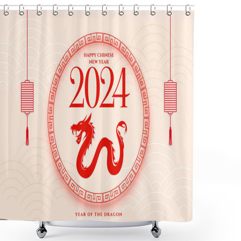 Personality  Decorative 2024 Chinese New Year Wishes Background Vector Shower Curtains