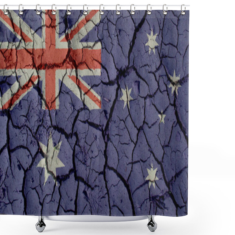 Personality  Political Crisis: Mud Cracks With Australia Flag Shower Curtains