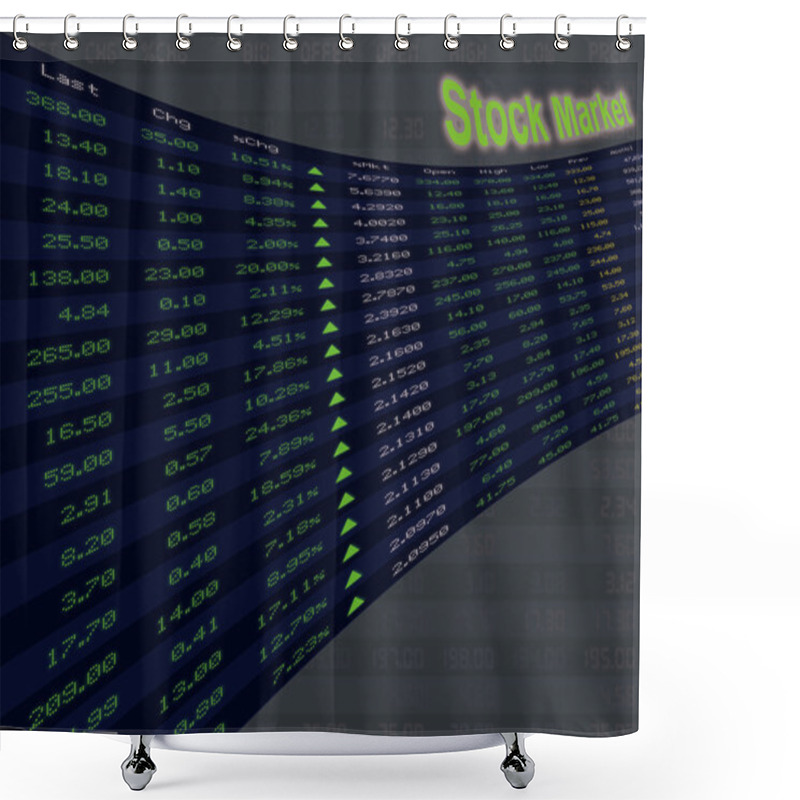 Personality  A Display Of Daily Stock Market. Shower Curtains