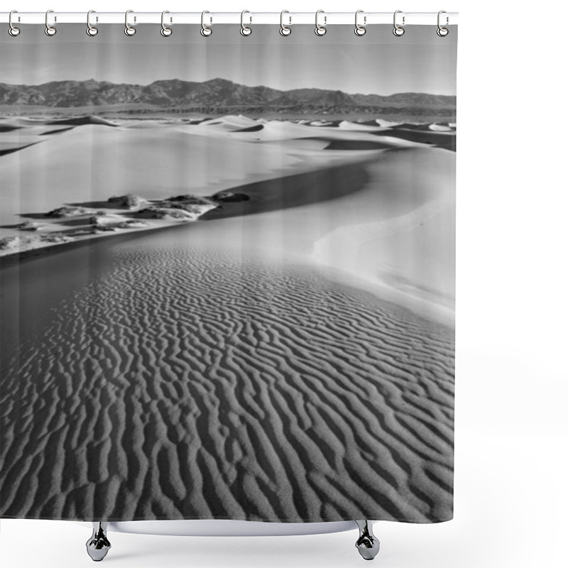 Personality  Desert Landscape With Sand Dunes And Mountains Shower Curtains