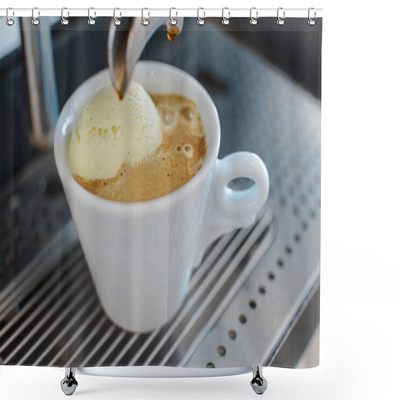 Personality  Affogato Coffee With Ice Cream On A Ceramic Cup  Shower Curtains